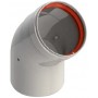Codo 45º Ø80mm Macho-Hembra aluminio pintado epoxi chimenea FIG
