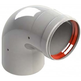 Codo 90º Ø80mm Macho-Hembra aluminio pintado epoxi chimenea FIG