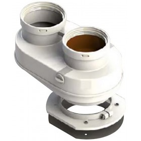 Adaptador biflujo Ø80mm en aluminio compatible JUNKERS pintado chimenea FIG