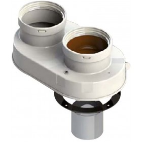 Adaptador biflujo Ø80mm en aluminio compatible COINTRA pintado chimenea FIG