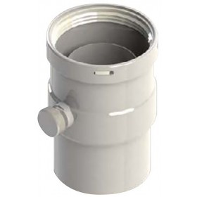 Manguito Ø80mm con tapón condensados aluminio pintado epoxi chimenea FIG