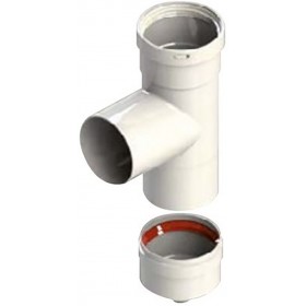 Te 90º Ø80mm con tapón condensados aluminio pintado epoxi chimenea FIG