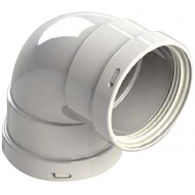 Codo 90º Ø110mm Hembra-Hembra aluminio pintado blanco chimenea FIG