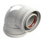 Codo 90º Ø60/100mm Hembra-Hembra aluminio pintado epoxi chimenea FIG