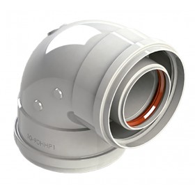 Codo 90º Ø60/100mm Hembra-Hembra aluminio pintado epoxi chimenea FIG