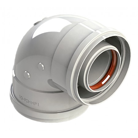 Codo 90º Ø60/100mm Hembra-Hembra aluminio pintado epoxi chimenea FIG