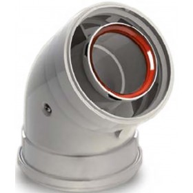 Codo 45º Ø80/110mm Hembra-Hembra en aluminio pintado epoxi chimenea FIG