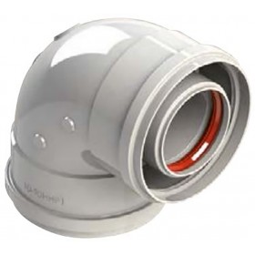 Codo 90º Ø80/110mm Hembra-Hembra en aluminio pintado epoxi chimenea FIG