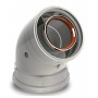 Codo 45º Ø80/125mm Hembra-Hembra aluminio pintado epoxi chimenea FIG