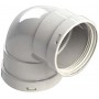 Codo 90º Ø130mm Hembra-Hembra aluminio pintado blanco chimenea FIG
