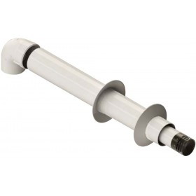 Kit evacuación Ø80/110mm horizontal en aluminio pintado blanco chimenea FIG