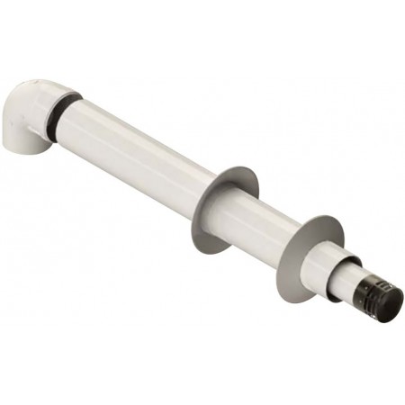 Kit evacuación Ø80/110mm horizontal en aluminio pintado blanco chimenea FIG