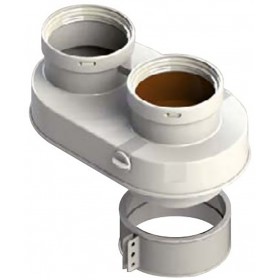 Adaptador biflujo Ø80mm aluminio compatible JUNTEK chimenea FIG