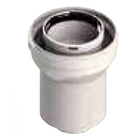 Ampliación Ø60/100mm a Ø80/125mm PP/acero lacado blanco chimenea FIG