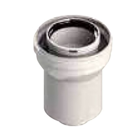 Ampliación Ø60/100mm a Ø80/125mm PP/acero lacado blanco chimenea FIG