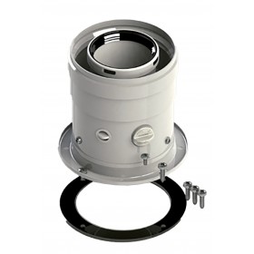 Conexión vertical Ø60/100mm PP/acero lacado blanco chimenea FIG compatible SAVIO