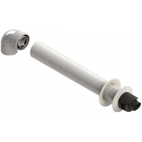 Kit horizontal Ø60/100mm PP/acero lacado blanco chimenea FIG compatible VIESSMAN