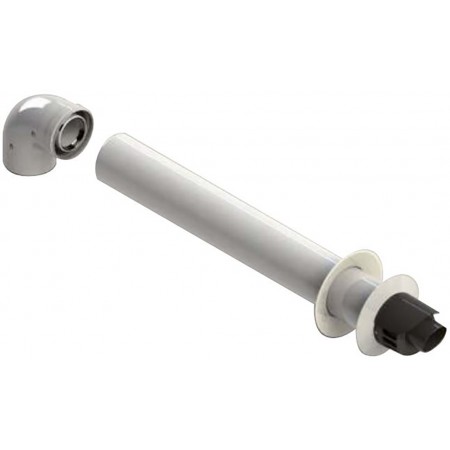 Kit horizontal Ø60/100mm PP/acero lacado blanco chimenea FIG compatible VIESSMAN