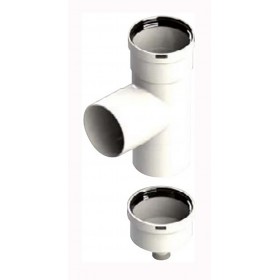 Te 90º recoge condensados Ø110mm en PP chimenea FIG