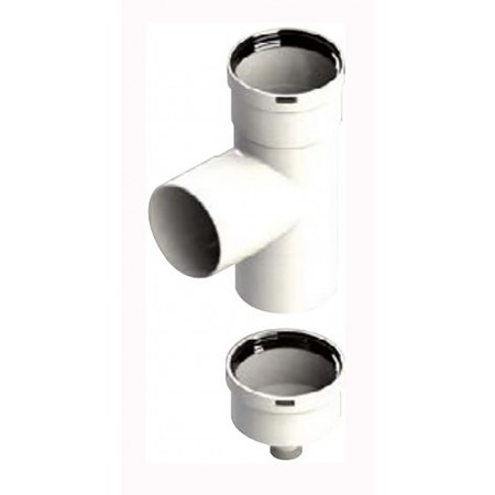 Te 90º recoge condensados Ø110mm en PP chimenea FIG