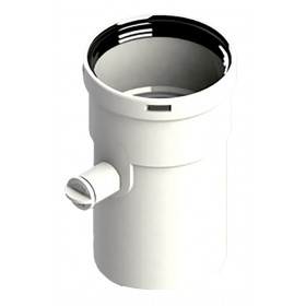 Manguito Ø80mm unión con recogida de condensados Hembra-Hembra PP chimenea FIG