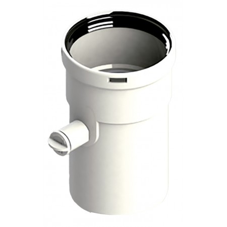 Manguito Ø80mm unión con recogida de condensados Hembra-Hembra PP chimenea FIG