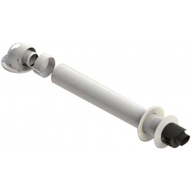 Kit horizontal Ø60/100mm PP/acero lacado blanco chimenea FIG compatible SIME