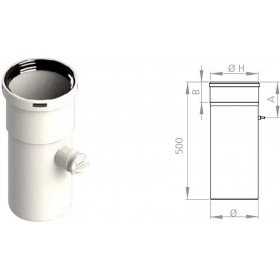 Chimenea con toma de muestras Ø110x500mm chimenea FIG