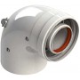 Codo 90º Ø60/100mm con toma de muestras aluminio lacado blanco chimenea FIG