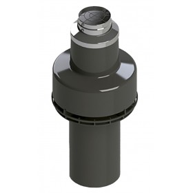 Terminal coaxial vertical Ø60/100mm corto PP/PVC chimenea FIG