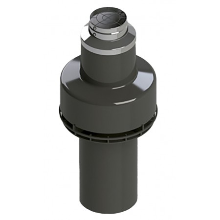 Terminal coaxial vertical Ø60/100mm corto PP/PVC chimenea FIG