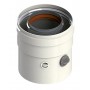 Manguito coaxial con toma de muestras Ø60/100mm PP/acero lacado blanco chimenea FIG