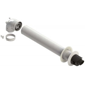 Kit horizontal Ø60/100mm PP/acero lacado blanco chimenea FIG compatible CHAFFOTEUX