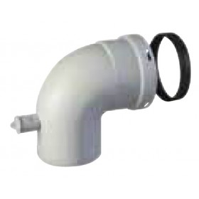 Codo Ø80mm en PP con toma de muestras Macho-Hembra chimenea FIG