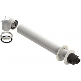 Kit horizontal Ø60/100mm PP/acero lacado blanco chimenea FIG compatible DOMUSA EVOLTOP
