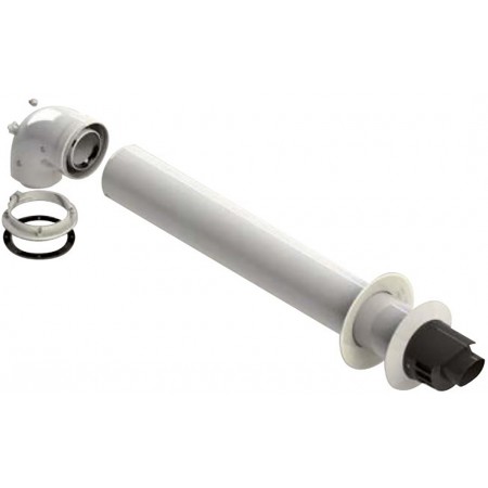 Kit horizontal Ø60/100mm PP/acero lacado blanco chimenea FIG compatible DOMUSA EVOLTOP