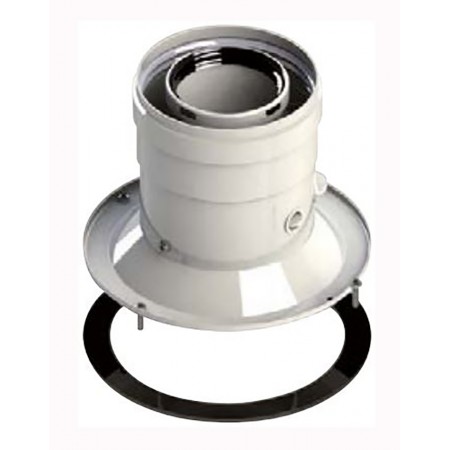 Conexión vertical Ø60/100mm PP/acero lacado blanco chimenea FIG compatible IMMERGAS