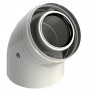 Codo 45º Ø100/150mm Macho-Hembra PP/acero lacado blanco chimenea FIG