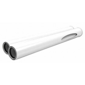 Chimenea PP protegido Ø100mm/125x500mm color blanco chimenea FIG