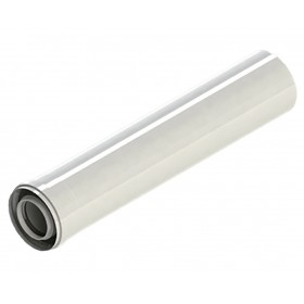 Chimenea Ø100/150x500mm Macho-Hembra PP/acero lacado blanco chimenea FIG