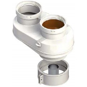 Adaptador biflujo Ø80mm en aluminio compatible HTW pintado chimenea FIG