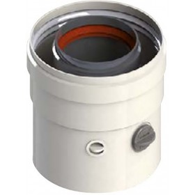 Te coaxial Ø80/125mm acero lacado blanco chimenea FIG