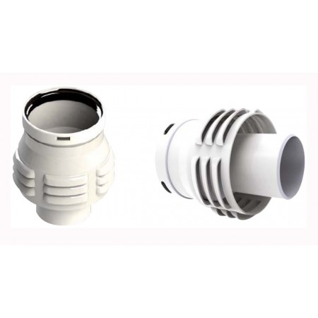 Tramo coaxial aspiración fachada 60/100/80mm chimenea FIG