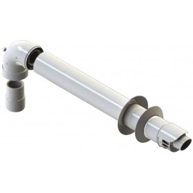Kit horizontal Ø60/100mm PP/acero lacado blanco chimenea FIG compatible INTERGAS