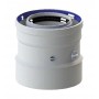 Reducción coaxial Ø110/160mm a Ø100/150mm Macho-Hembra PP/acero lacado blanco chimenea FIG