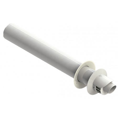 Terminal horizontal Ø60/100mm PP/acero lacado blanco chimenea FIG