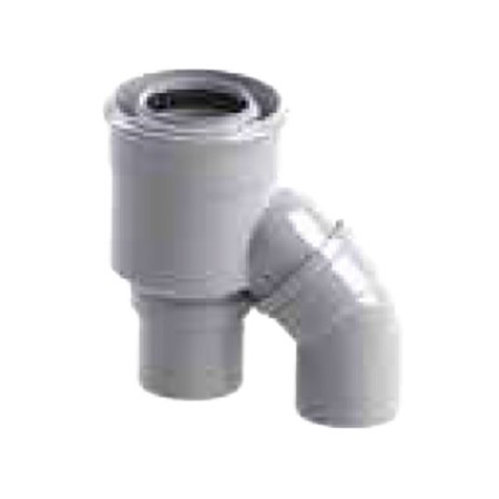 Adaptador biflujo 2xØ80mm a Ø80/125mm PP/acero lacado blanco chimenea FIG
