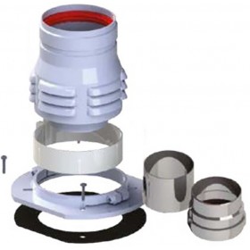 Salida multicompatible exterior Ø60/100mm a Ø80mm aluminio chimenea FIG