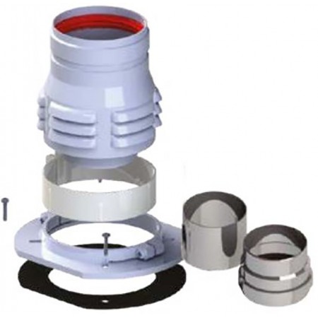 Salida multicompatible exterior Ø60/100mm a Ø80mm aluminio chimenea FIG