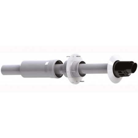 Kit horizontal para sustitución Ø60/100mm PP/acero lacado blanco chimenea FIG